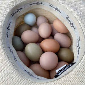 A hat of farm fresh eggs